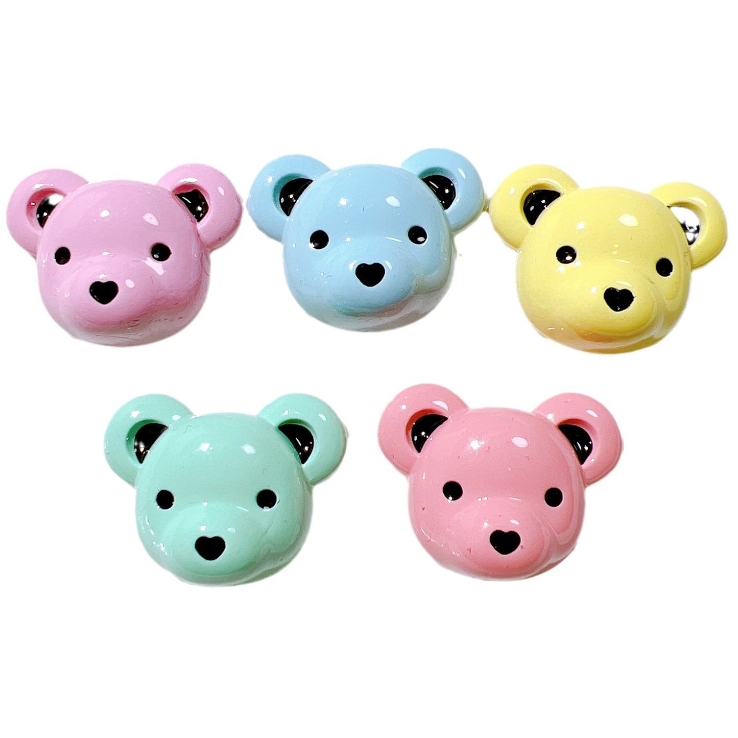(5pic for1bag)Cutie bear head diy resin charms (pack offline)