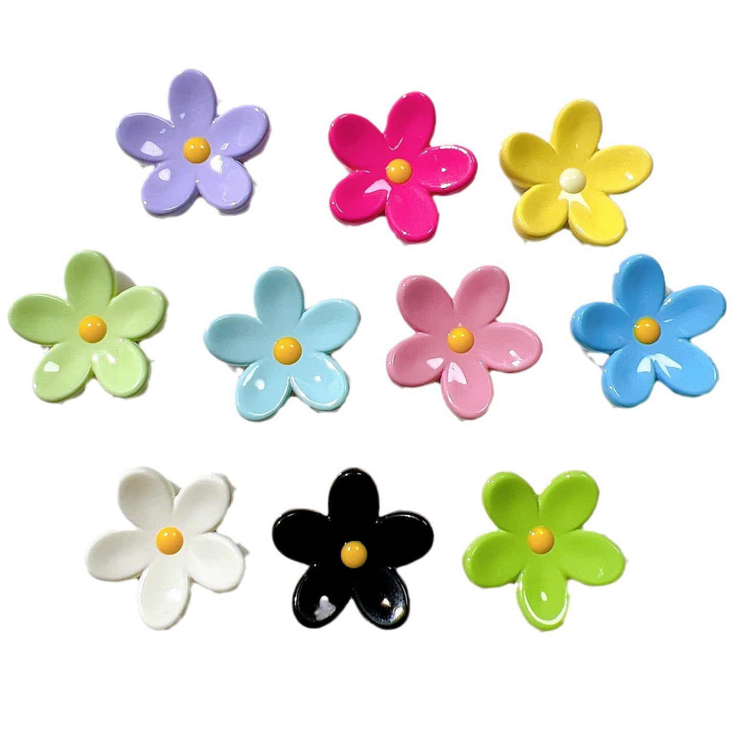 (5pic for 1 Bag) Cute Raised Edge Flowers DIY Resin Charms (Pack Offline)