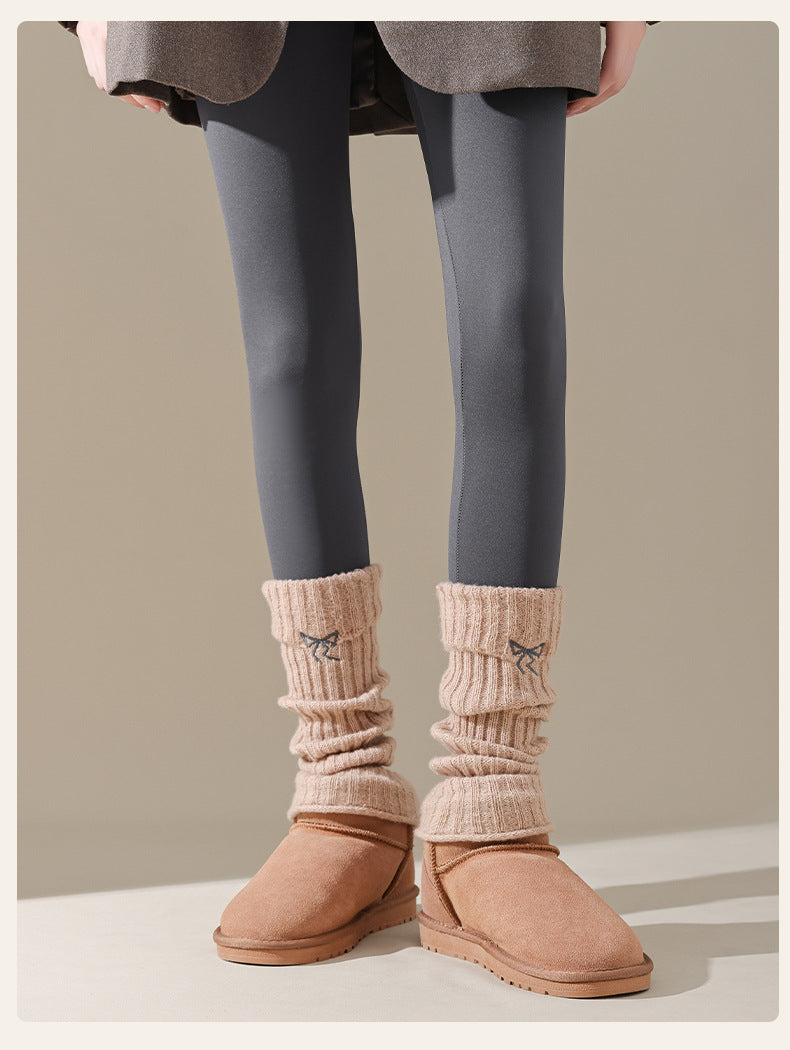 Cozy Bow Slouch Calf Socks | Warm Winter Leg Warmers for Women