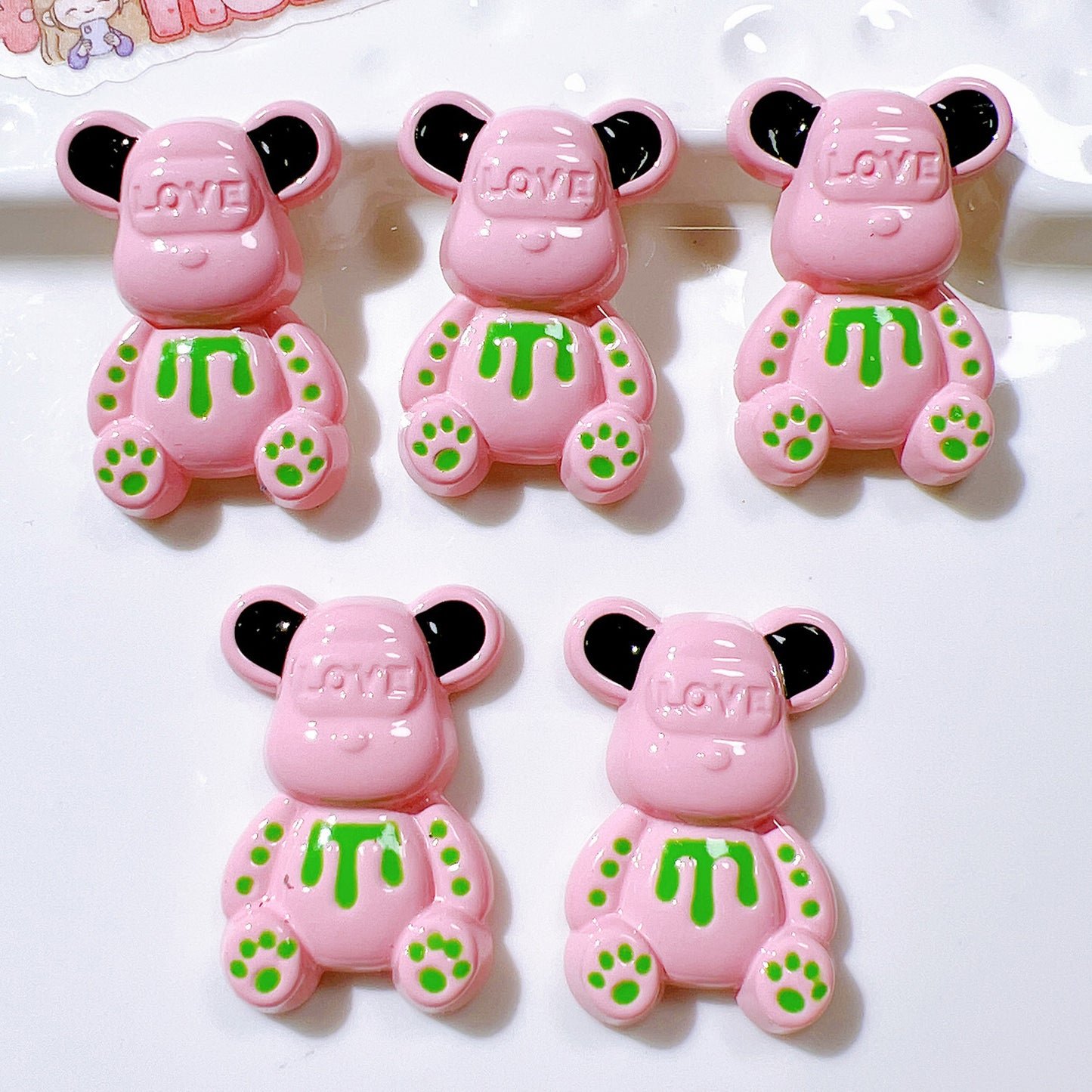 (5pic for1bag)Cutie love bear diy charms (pack offline)