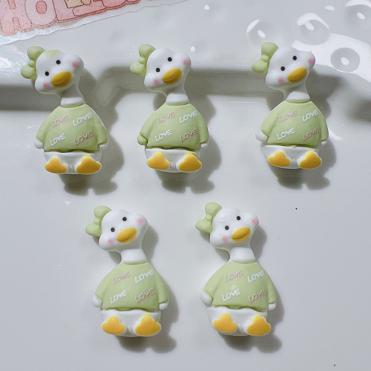 (5pic for 1bag)Cutie Crooked Head Duck Diy Resin Charms (pack Offline)