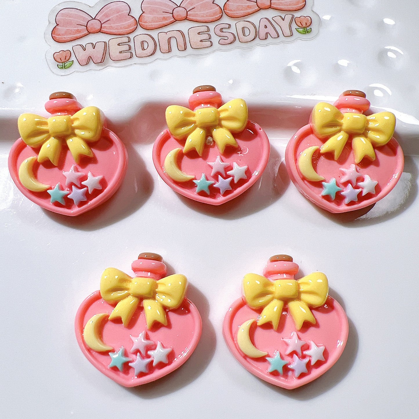 (5pic for 1 Bag) Cute Love Wish Bottle DIY Resin Charms (Pack Offline)