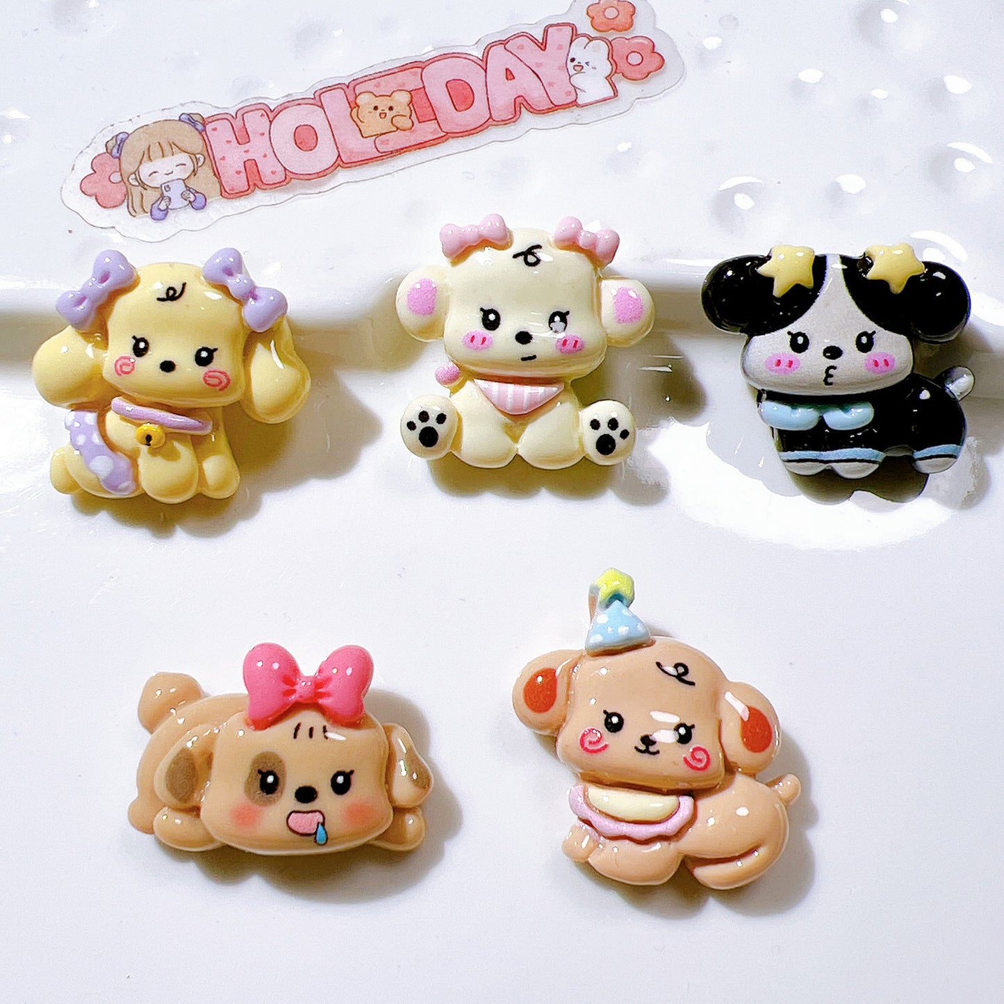 (5pic for 1bag)Cutie Dog Diy Resin Charms(pack Offline)