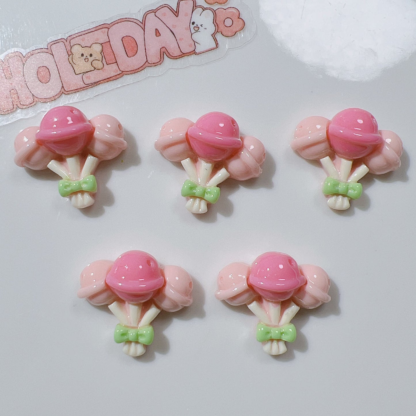 (5pic for 1bag)Cutie lollipop bouquets diy resin charms (pack offline)