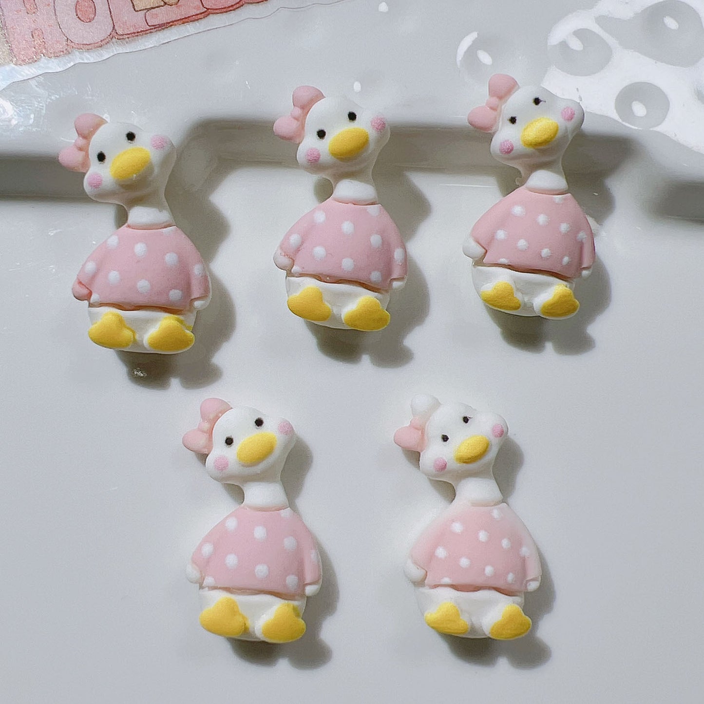 (5pic for 1bag)Cutie Crooked Head Duck Diy Resin Charms (pack Offline)
