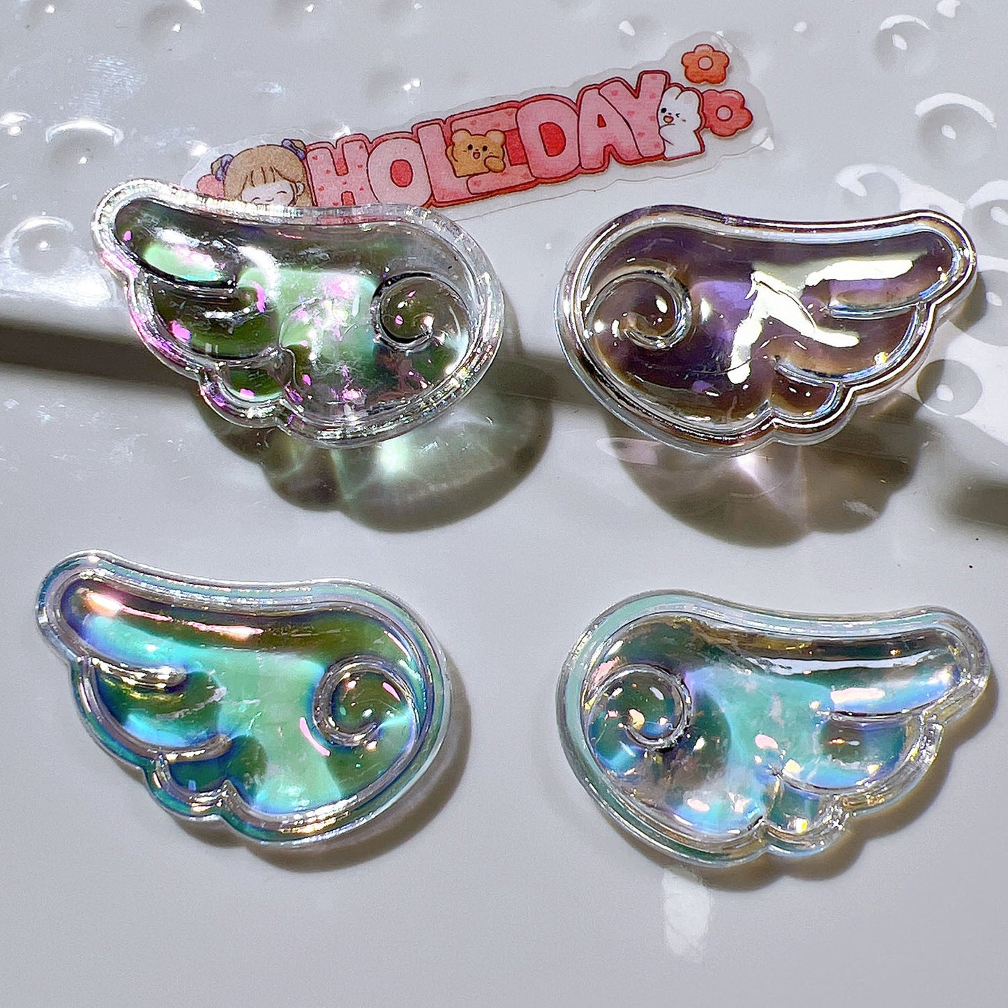 (5 Pic for 1 Bag) Cutie Angel Wing DiyAcrylic Charms (Pack Offline)