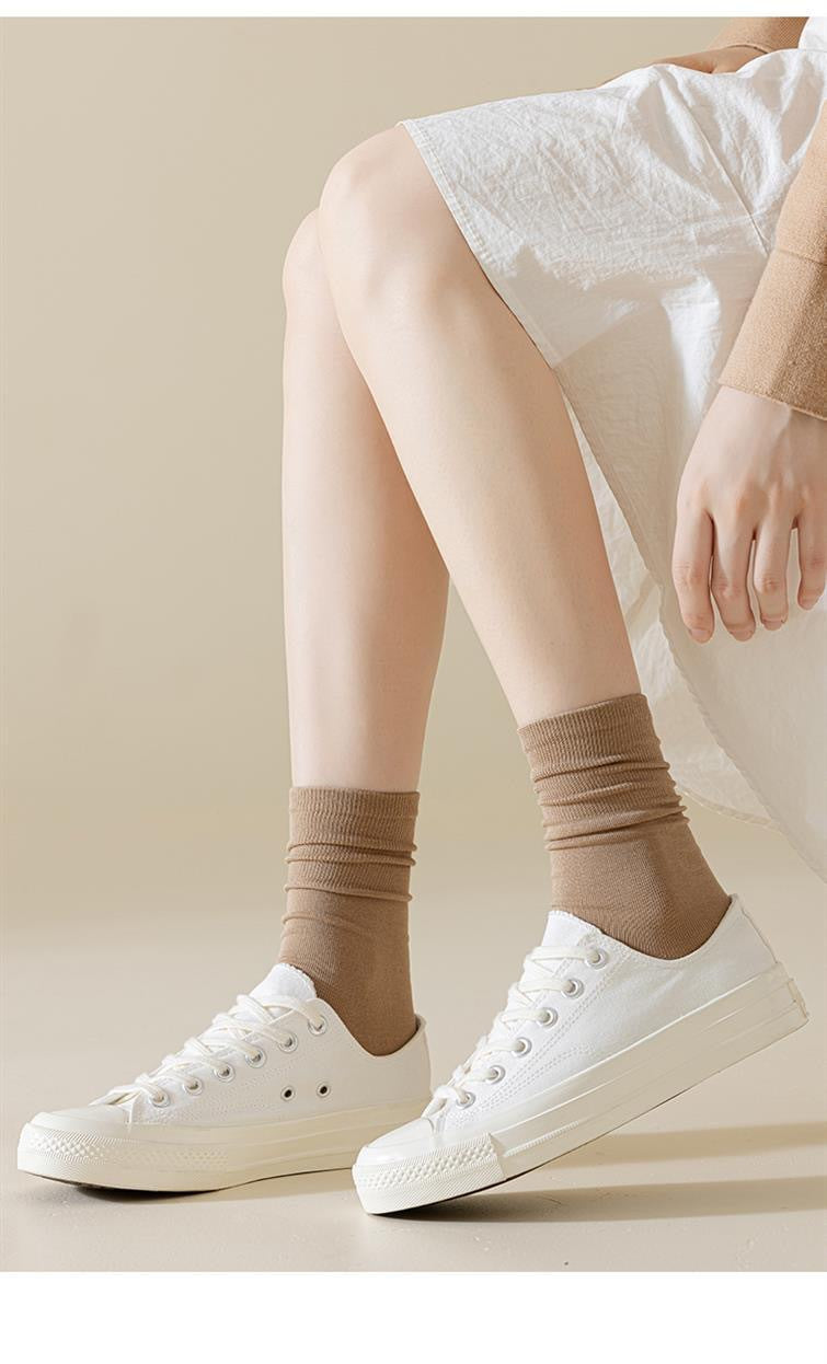 Slouch Crew Socks for Women | Soft Neutral Meillard Everyday Socks