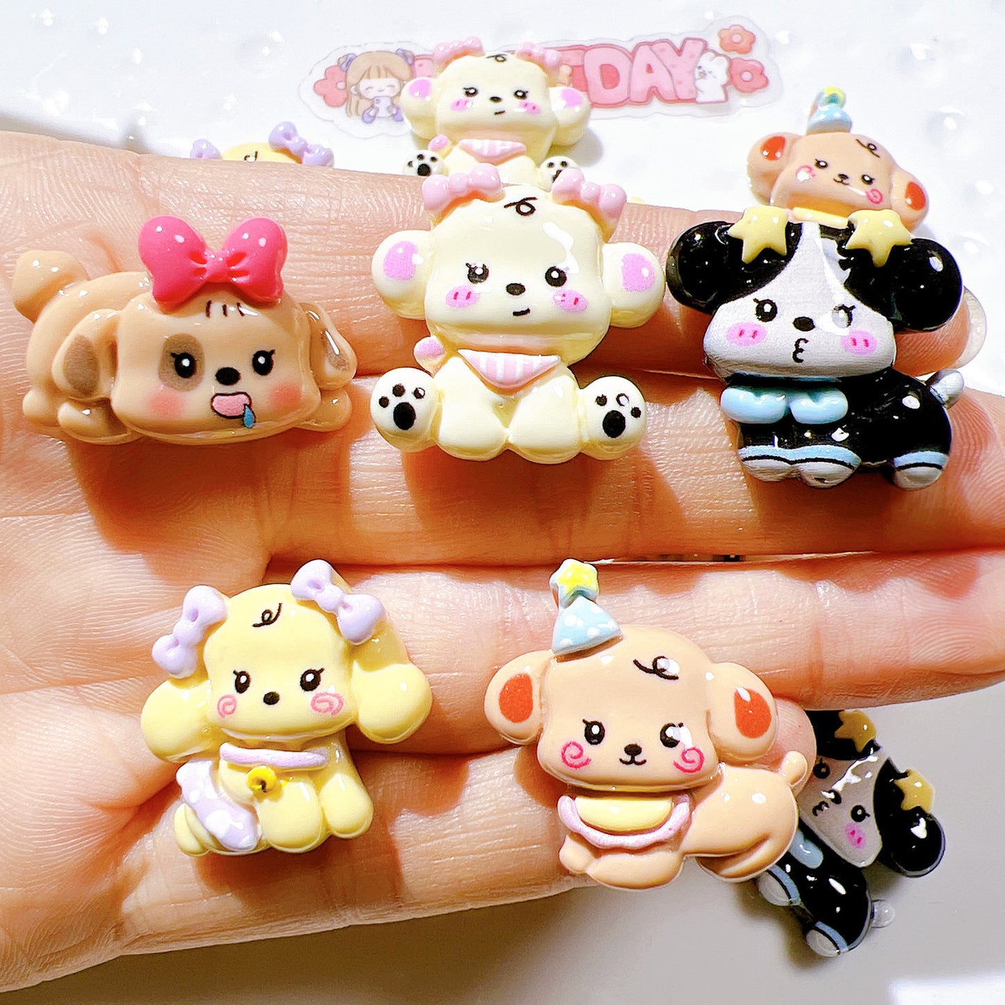 (5pic for 1bag)Cutie Dog Diy Resin Charms(pack Offline)