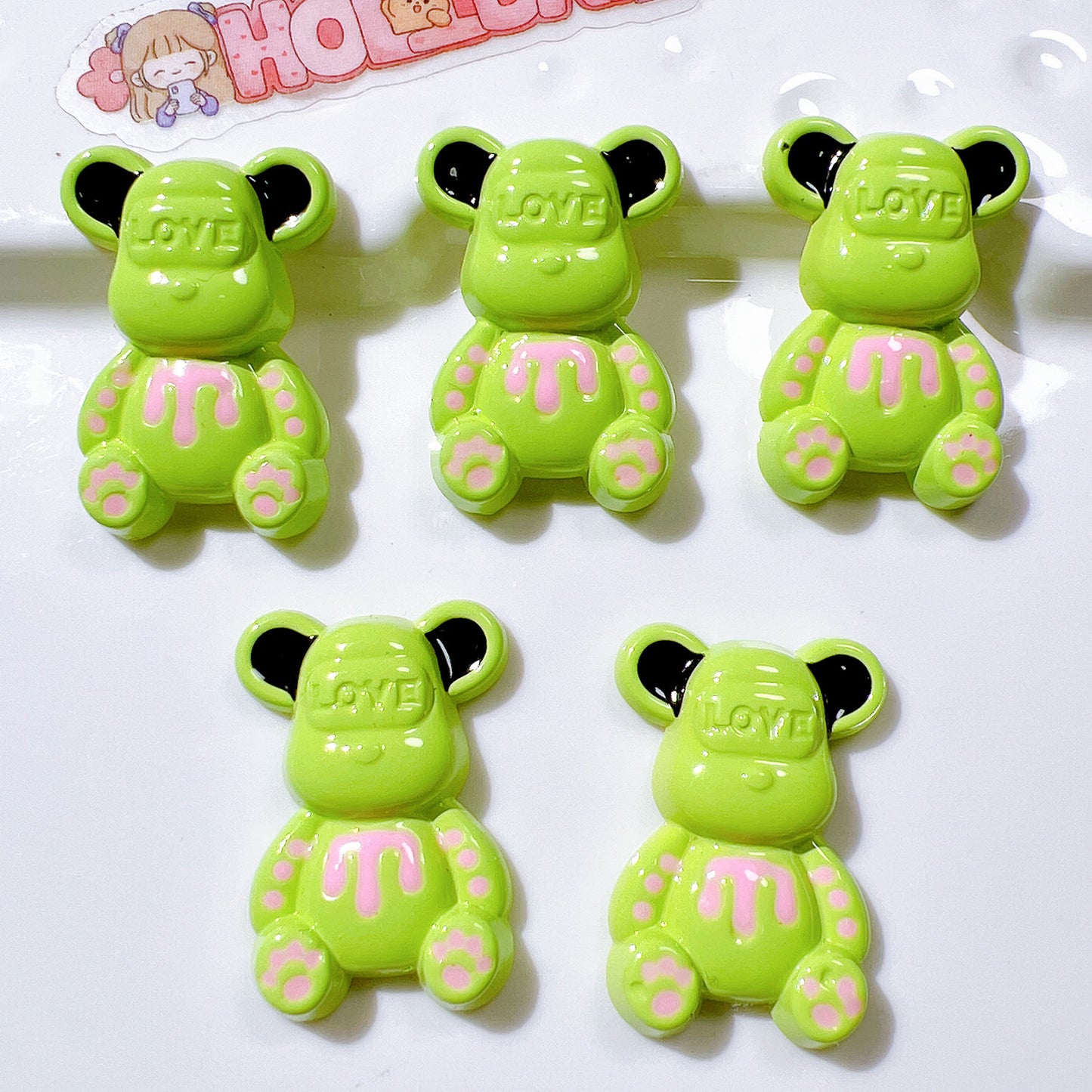 (5pic for1bag)Cutie love bear diy charms (pack offline)