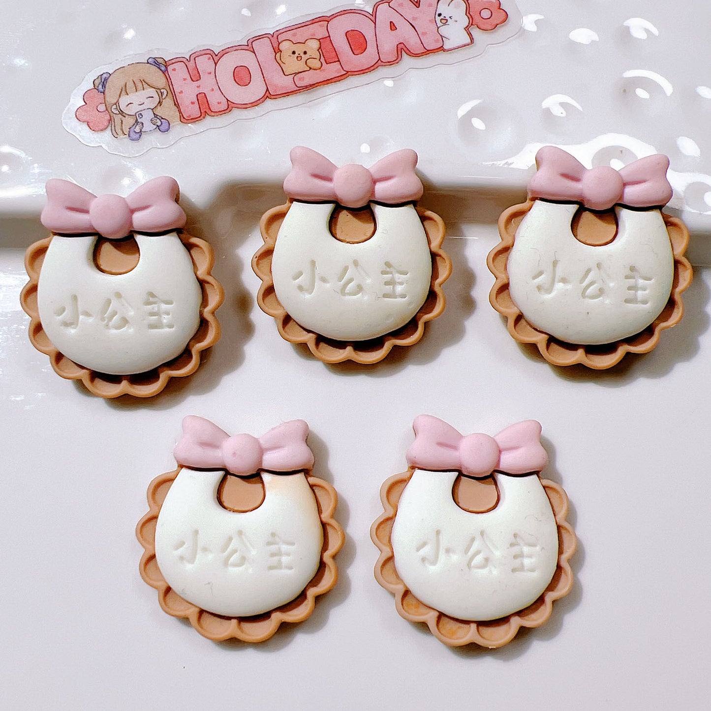 (5pic for 1bag)Cutie Girl Bibs Diy Resin Charms (pack Offline)