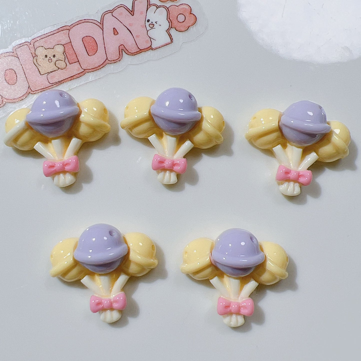 (5pic for 1bag)Cutie lollipop bouquets diy resin charms (pack offline)