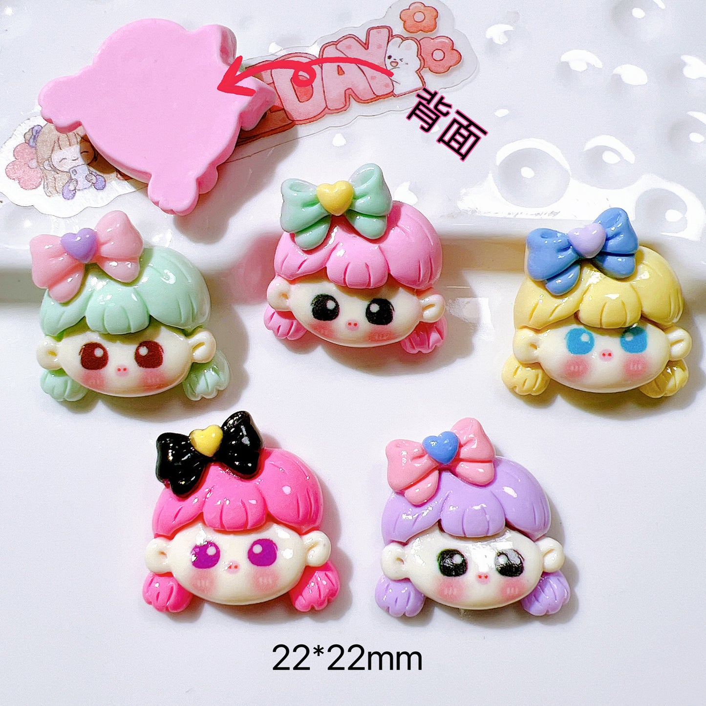 (5pic for1bag)Cutie bow tie girl diy resin charms(pack offline)