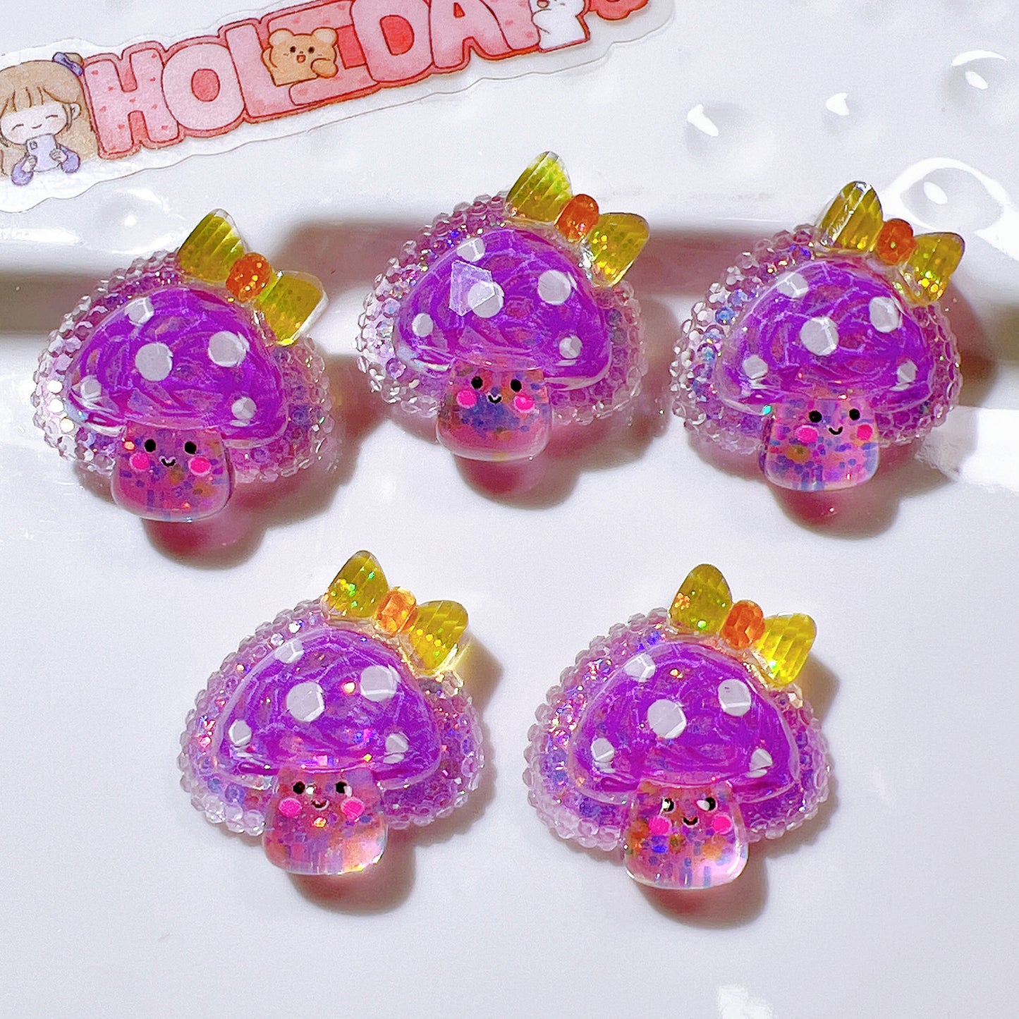 (5pic for1bag)Cutie stars mushrooms diy charms(pack offline)