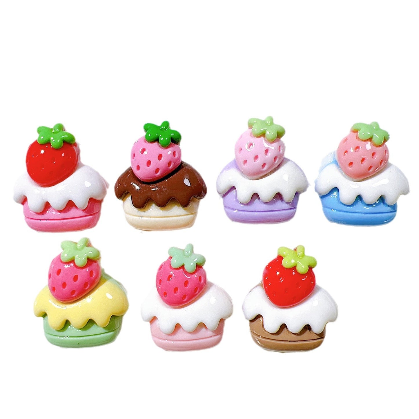 (5pic for 1bag)Cutie strawberry cake diy resin charms (pack offline)