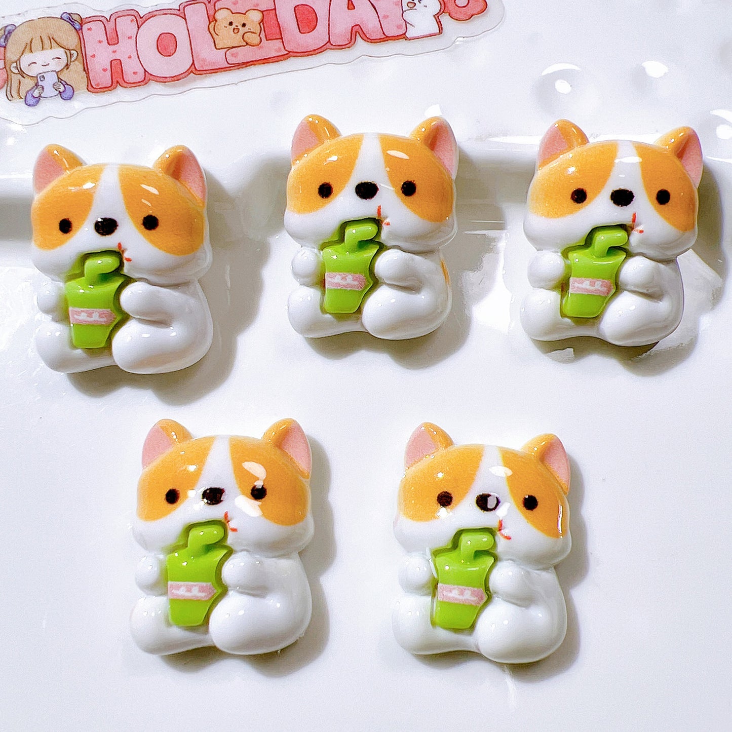 (5pic for1bag)Cutie Kobe Dog diy charms resin (pack offline)