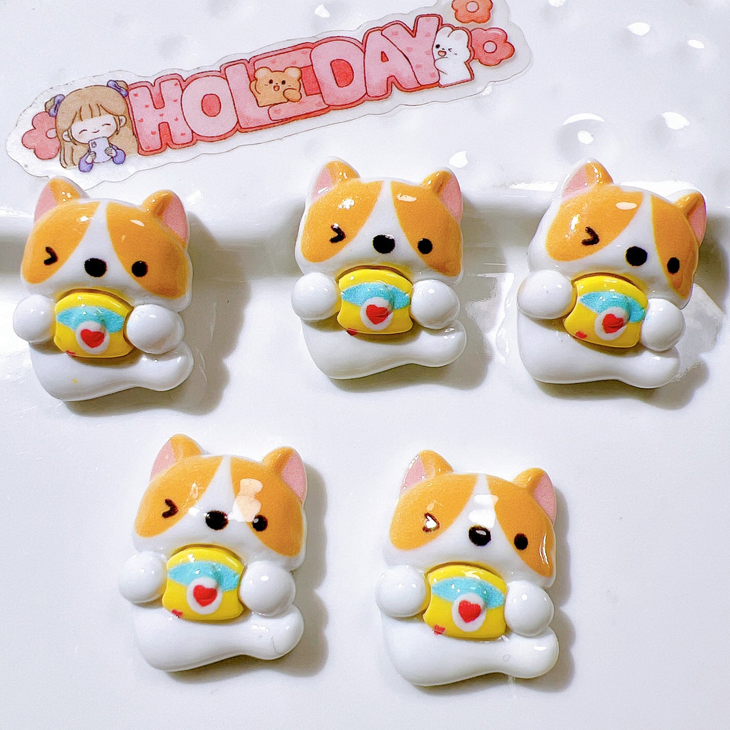 (5pic for1bag)Cutie Kobe Dog diy charms resin (pack offline)