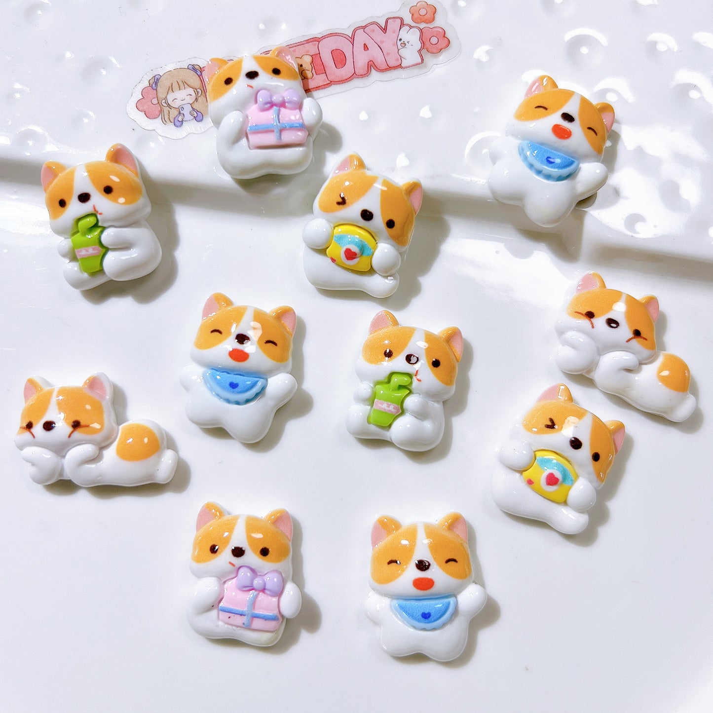 (5pic for1bag)Cutie Kobe Dog diy charms resin (pack offline)