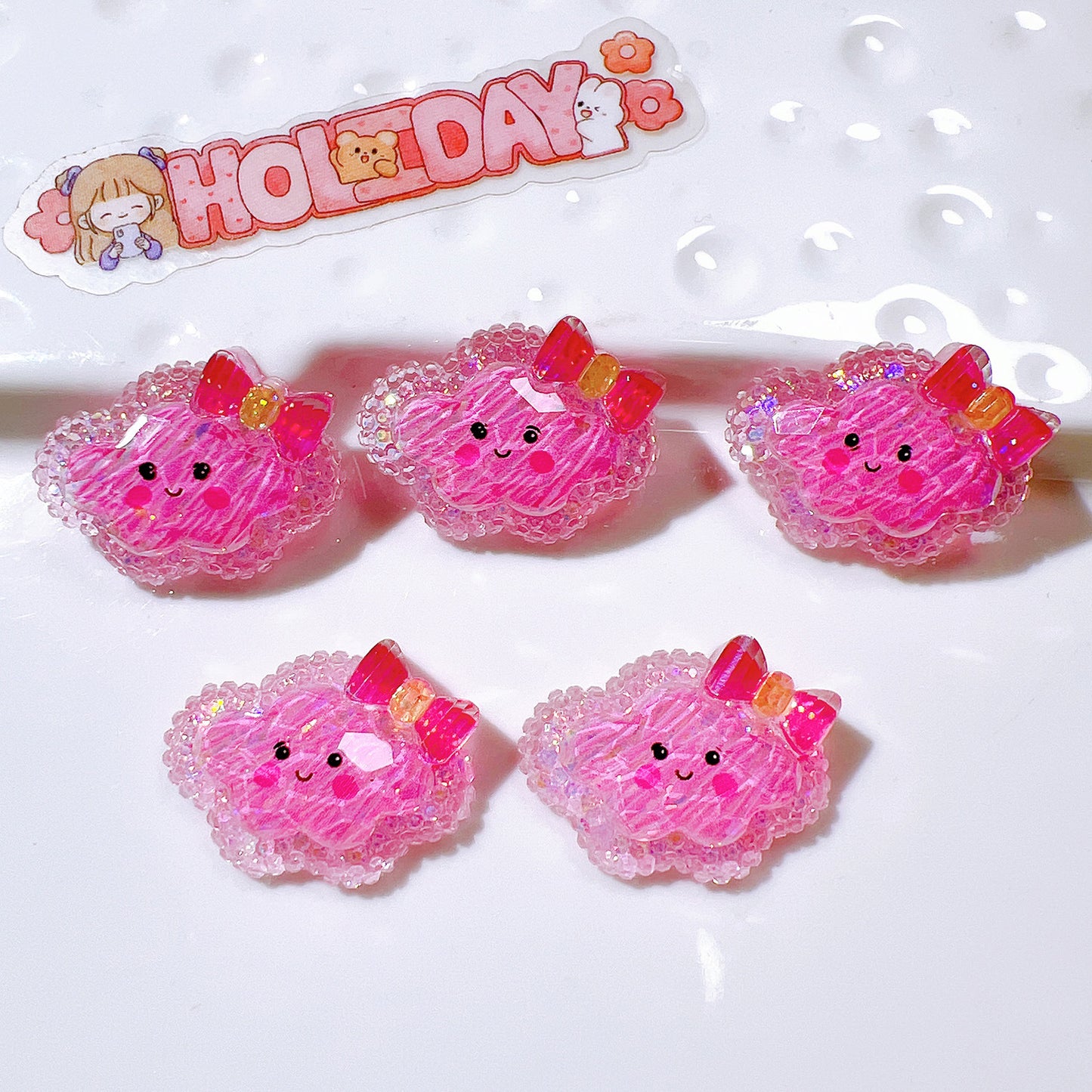 (5pic for1bag)Cutie stars and clouds diy charms (pack off line)