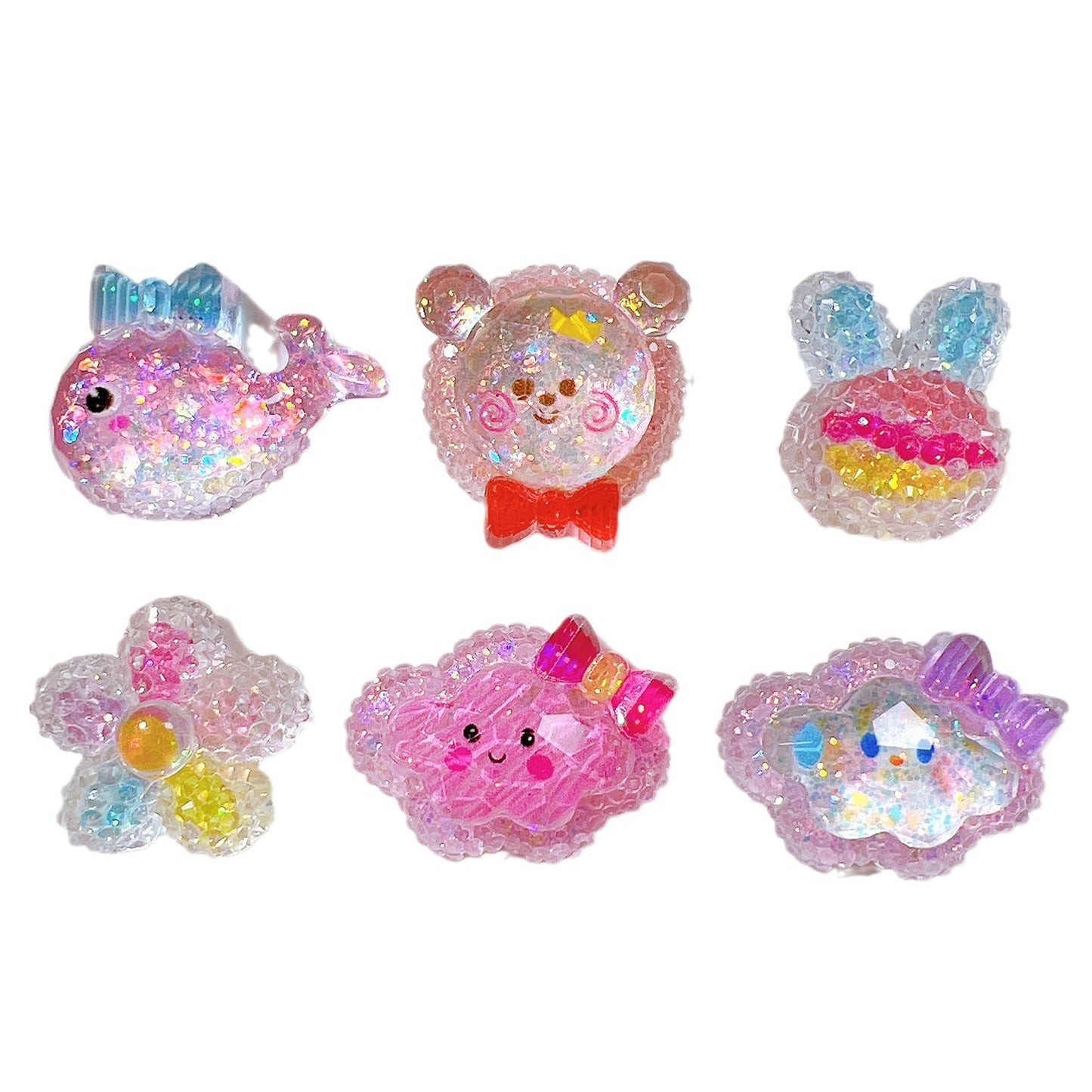 (5pic for1bag)Cutie stars and clouds diy charms (pack off line)
