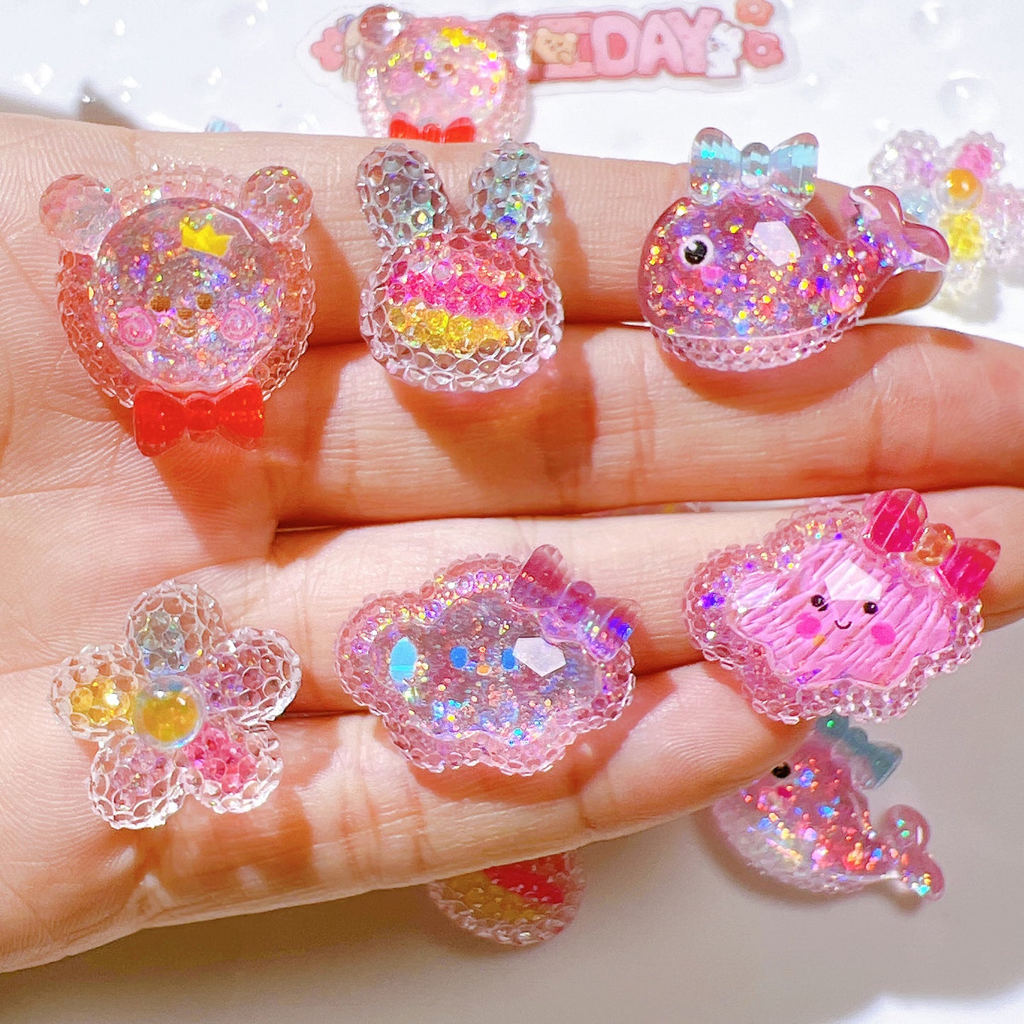 (5pic for1bag)Cutie stars and clouds diy charms (pack off line)
