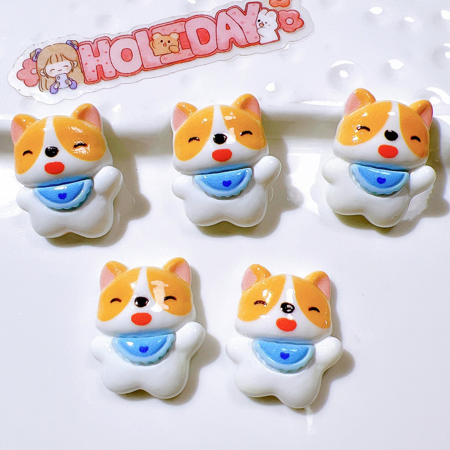 (5pic for1bag)Cutie Kobe Dog diy charms resin (pack offline)