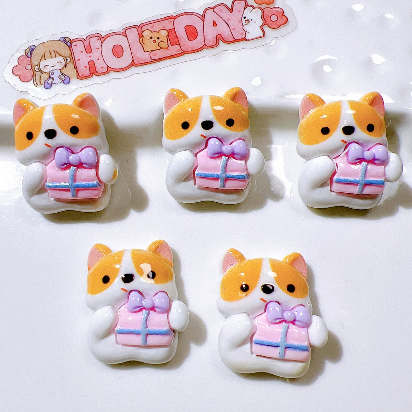 (5pic for1bag)Cutie Kobe Dog diy charms resin (pack offline)