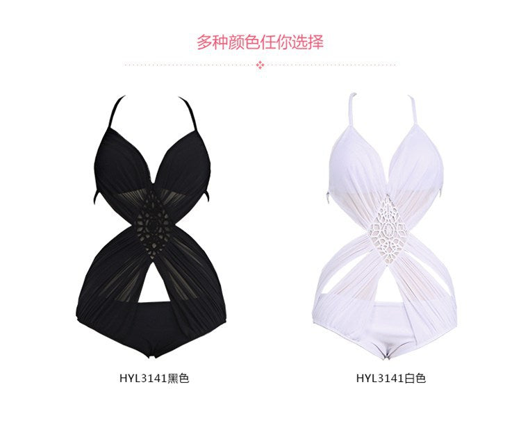 Sexy Halter Cutout One-Piece Swimsuit | Tummy Control Swimwear