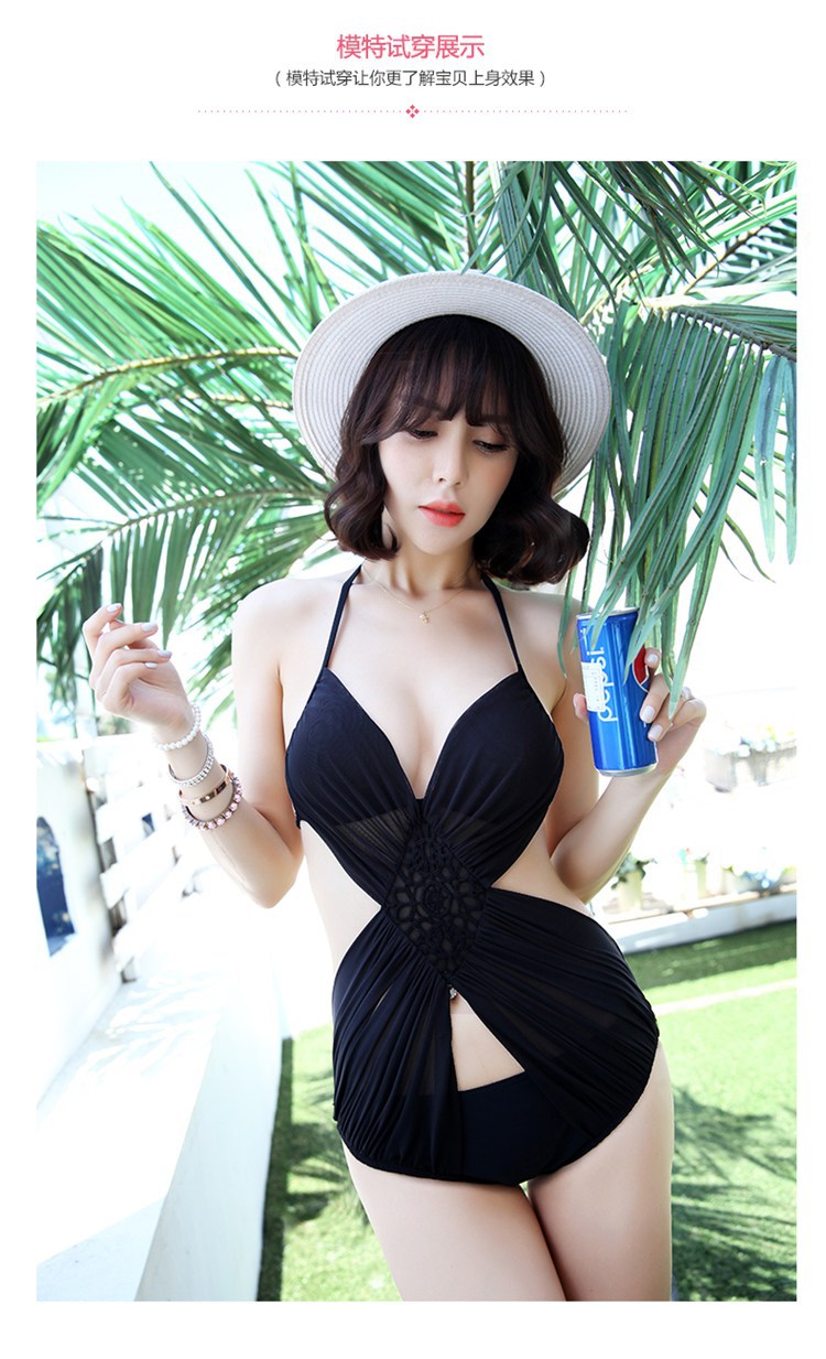 Sexy Halter Cutout One-Piece Swimsuit | Tummy Control Swimwear