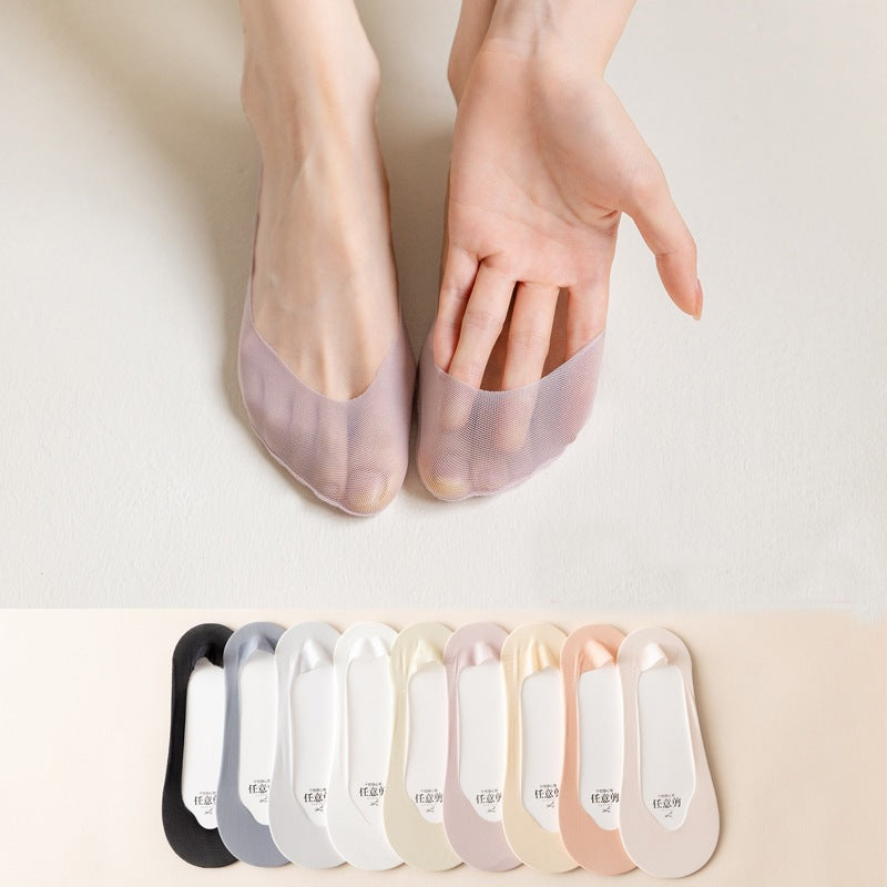 Ultra-Thin No Show Socks for Women | Invisible Non Slip Ice Silk
