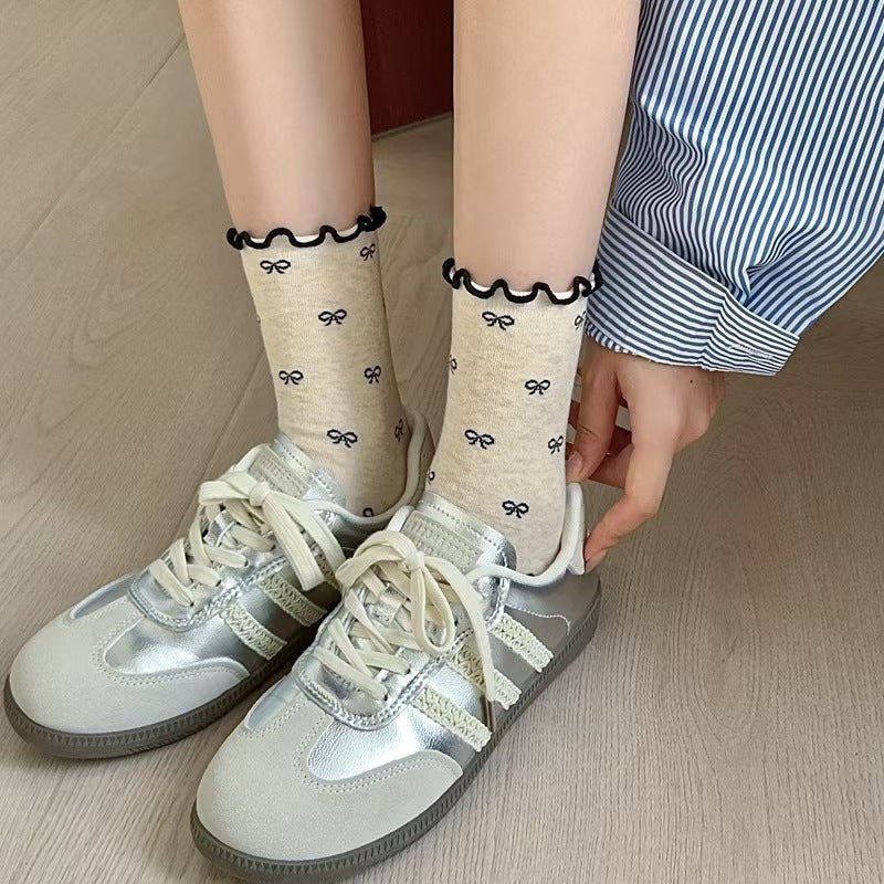 Vintage Ruffled Crew Socks | Cute Patterned Women's Everyday Socks