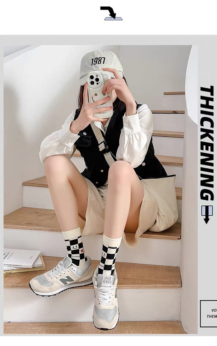 Cute Patterned Crew Socks for Women | Soft Cotton Casual Socks