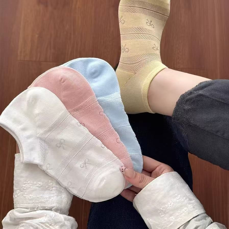 Breathable Mesh No-Show Socks for Women | Thin Summer Socks