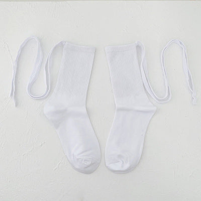Crisscross Strappy Crew Socks | Trendy Cotton Socks for Women
