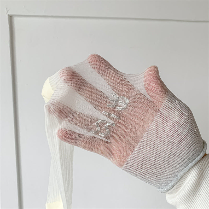 Sheer Glitter Crew Socks for Women | Summer Breathable Socks