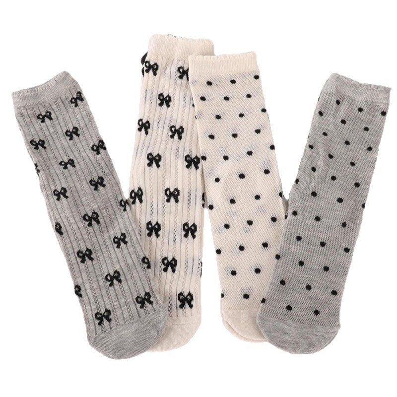 Women's Ballet Mesh Crew Socks | Breathable Patterned Summer Socks