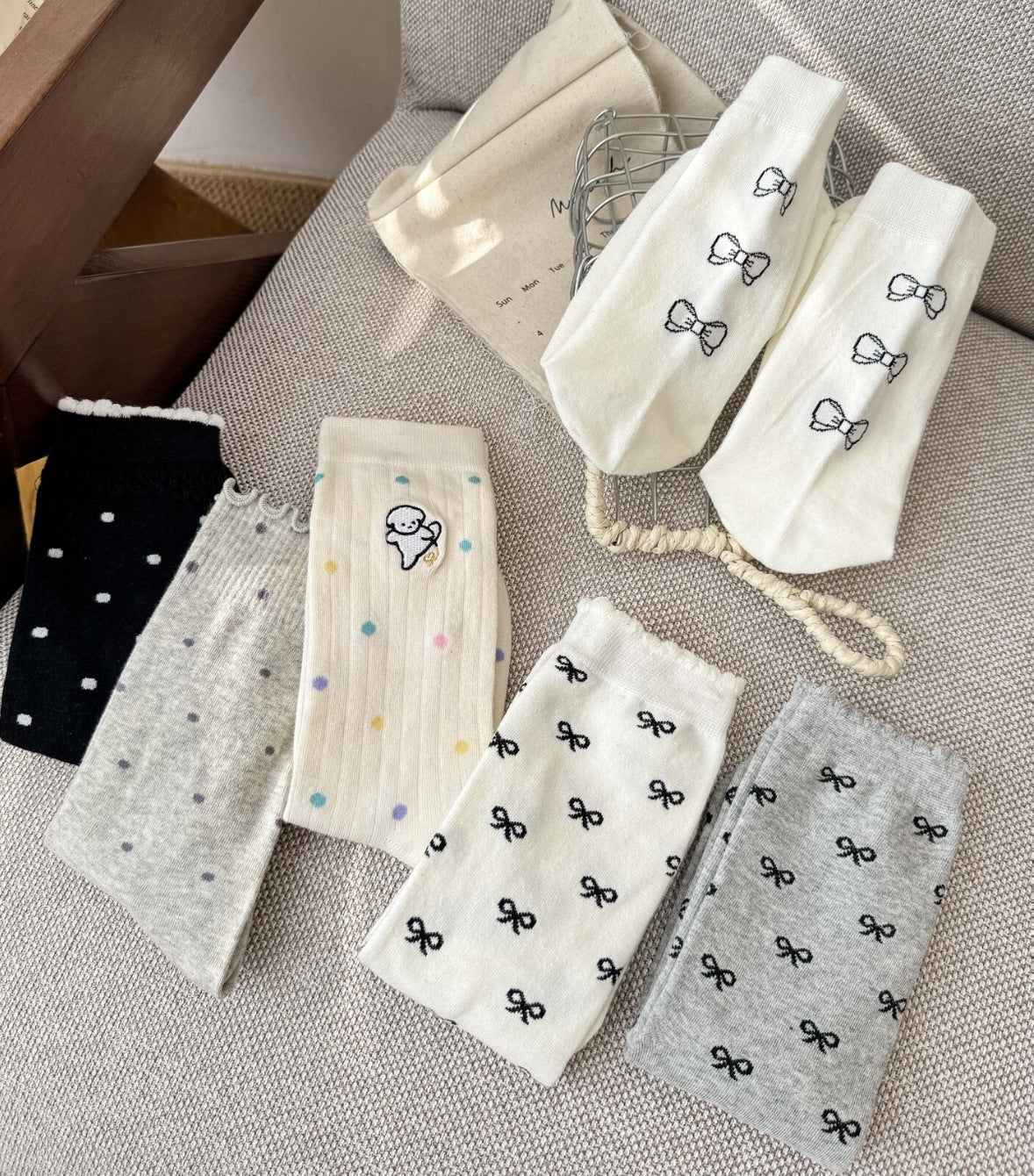 Cute Patterned Cotton Crew Socks for Women | Sweet Everyday Socks