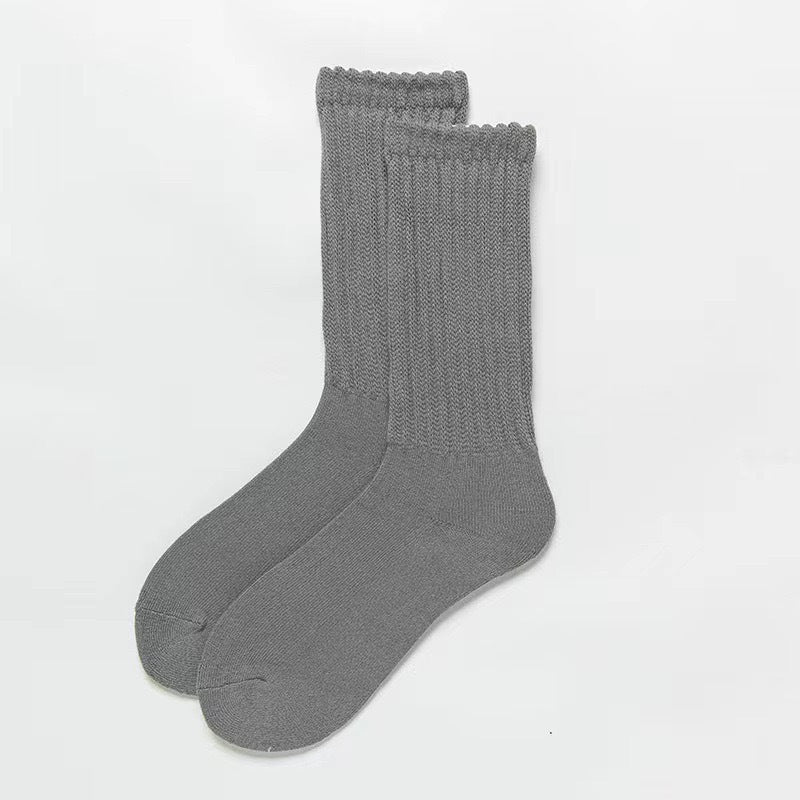Cozy Slouchy Crew Socks for Women | Thick Solid Casual Socks