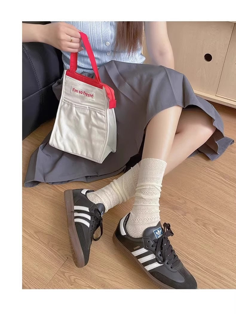 Lace Slouch Crew Socks | Breathable Mesh Ballet Socks for Women