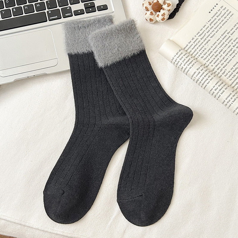 Fuzzy Cozy Crew Socks | Warm Winter Socks for Women