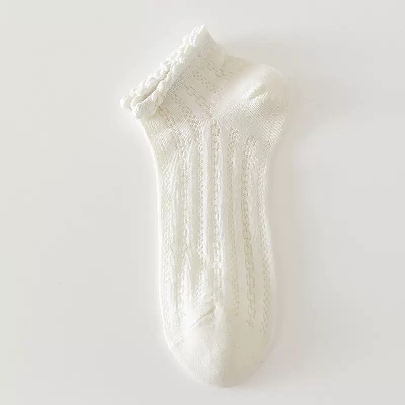 Feminine Bow Ankle Socks | Combed Cotton Women's Socks