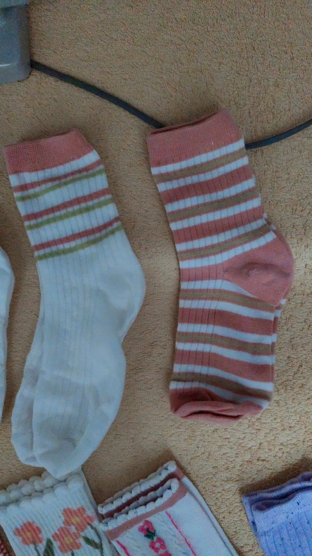 Cotton Crew Socks for Women | Preppy Pastel Embroidered Mid Calf