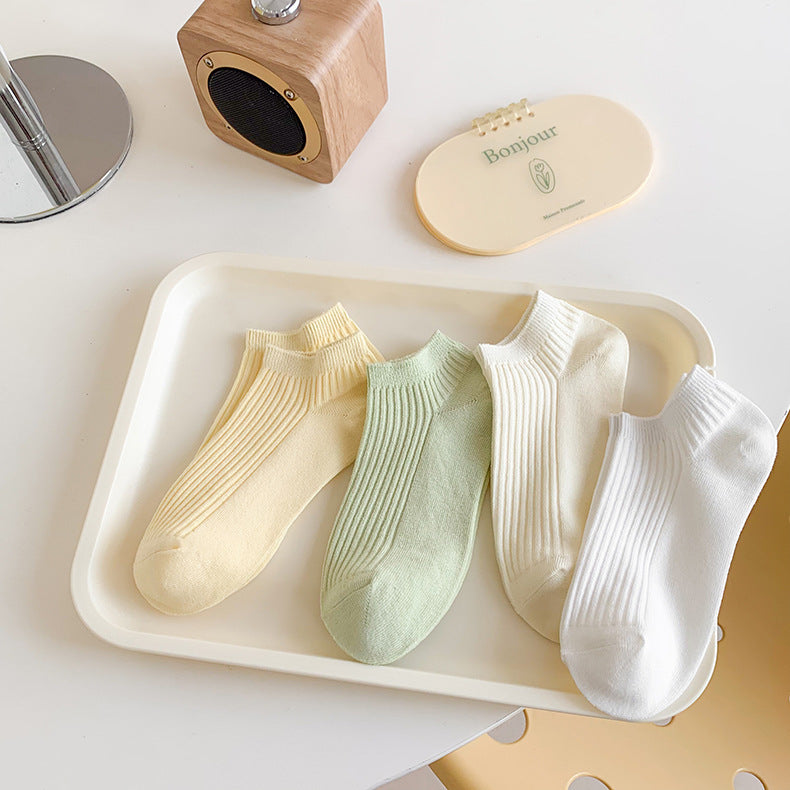 Solid Cotton Ankle Socks for Women | Breathable Everyday Short Socks
