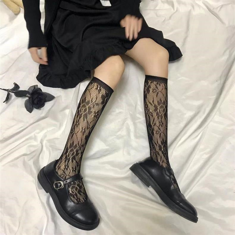 Lace Knee High Socks for Women | Sheer Breathable Summer Socks