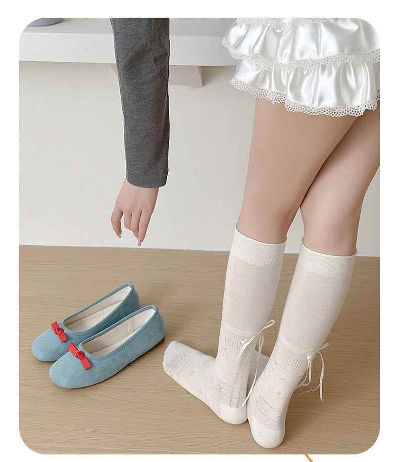 Cotton Floral Ballet Crew Socks | Breathable Socks for Women