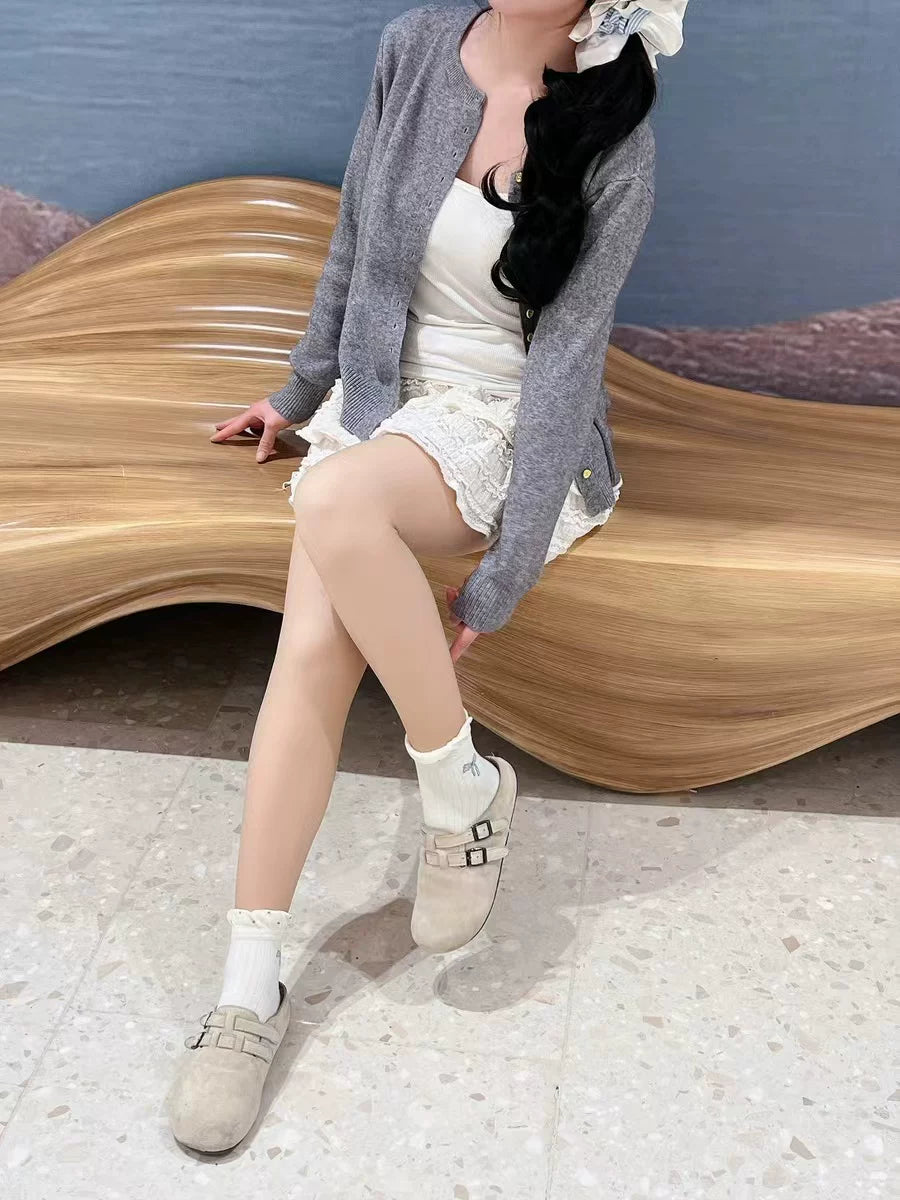 Cute Bow Ruffle Ankle Socks for Women | Balletcore Thin Warm Weather Socks