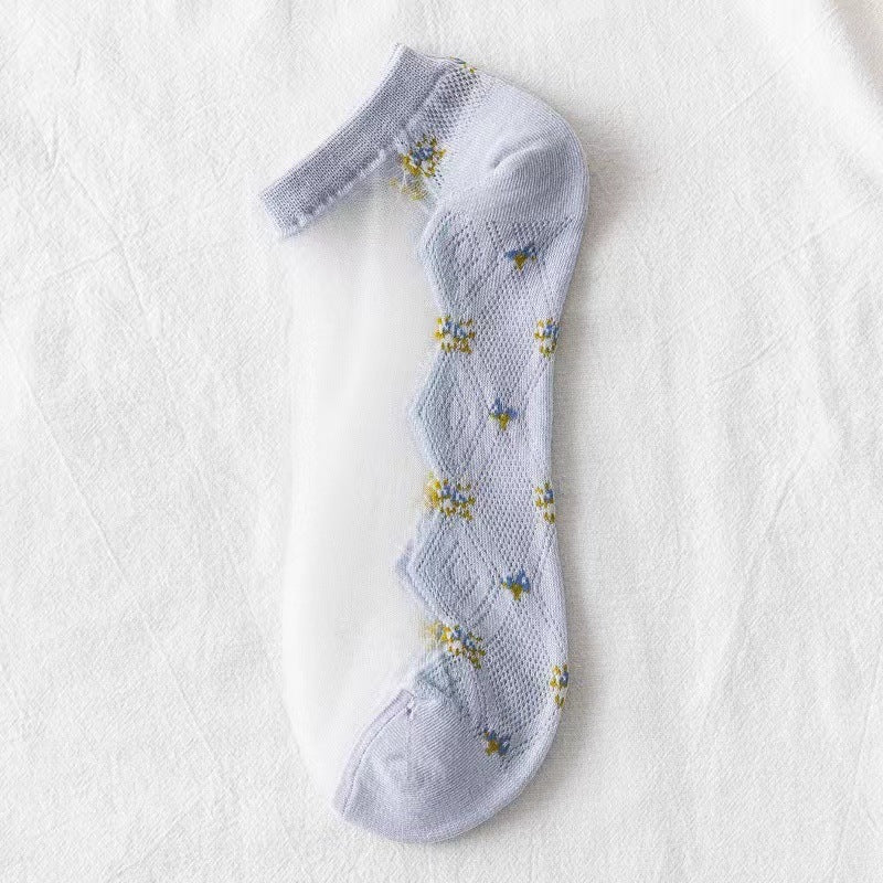 Sheer No-Show Socks for Women | Breathable Cotton Sole Summer Socks