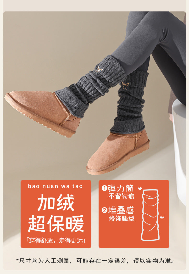 Cozy Bow Slouch Calf Socks | Warm Winter Leg Warmers for Women