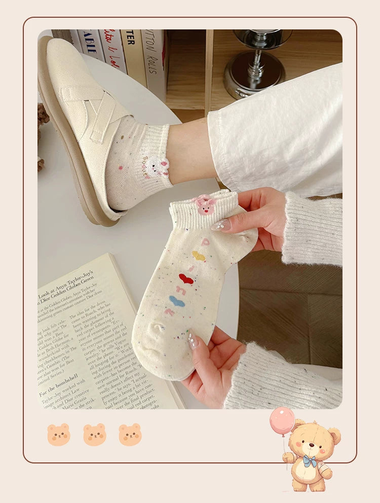 Cute Cartoon Cotton Ankle Socks for Women | Breathable Summer Socks
