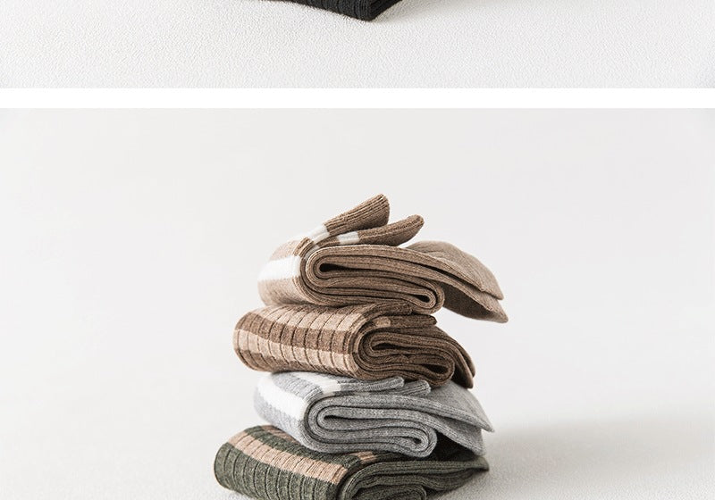 Men's Striped Cotton Crew Socks | Breathable All-Season Everyday
