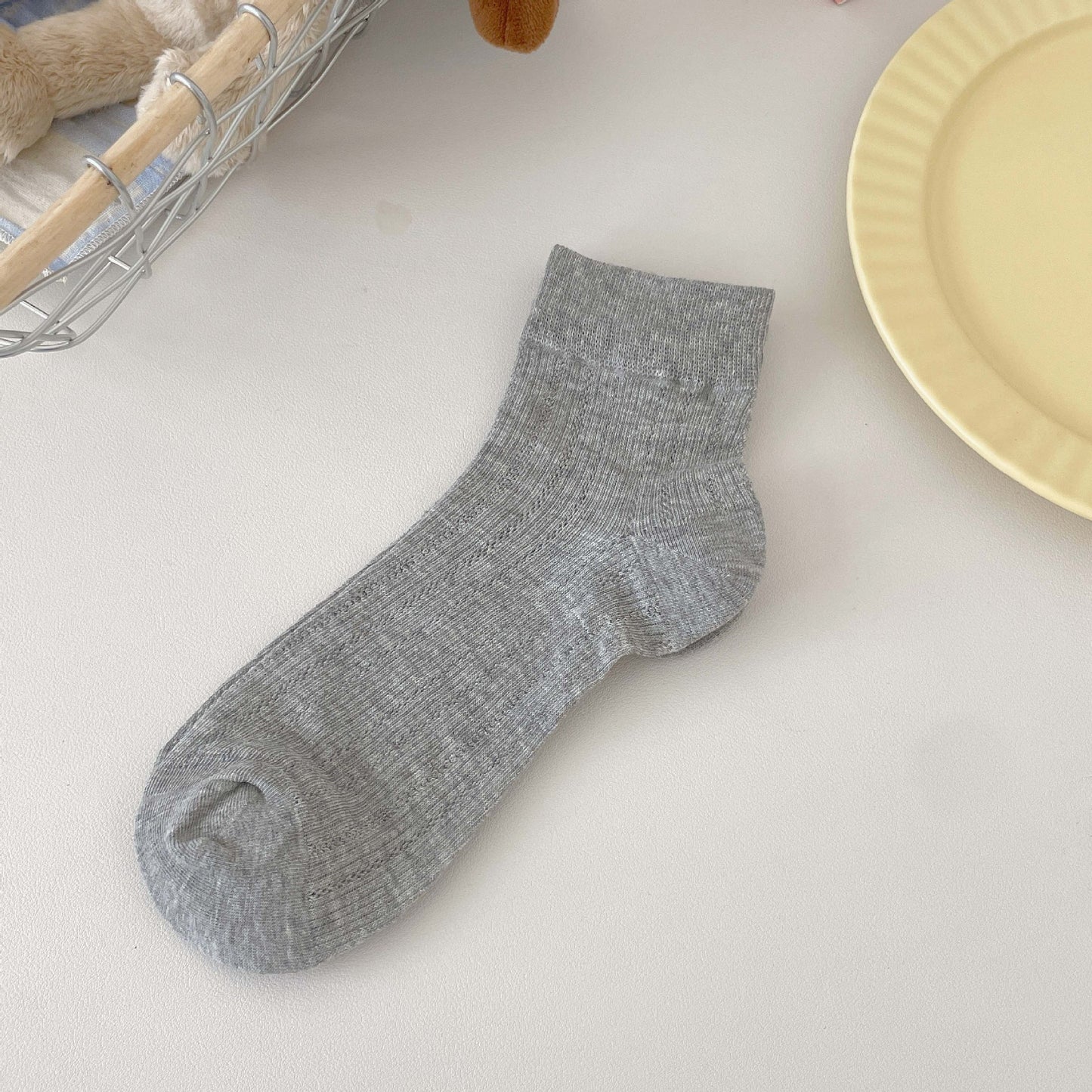 Breathable Mesh Ankle Socks for Women | Solid Ballet Summer Socks